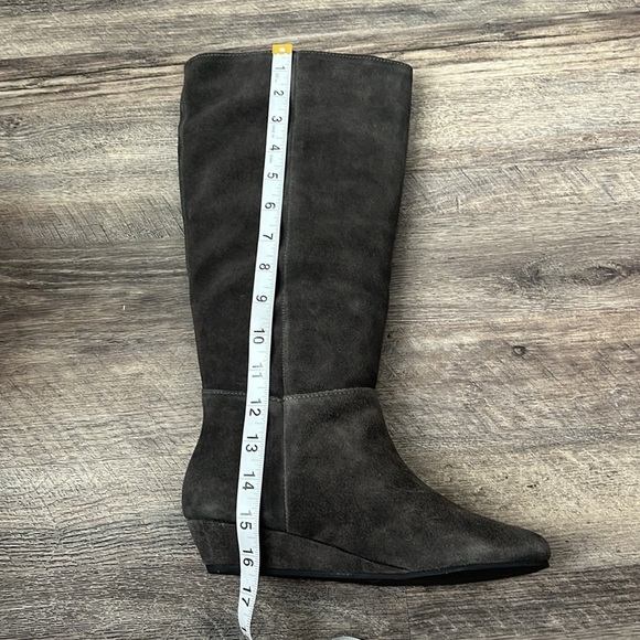 Steven by Steve Madden Women Intyce Tall Riding Grey Suede Wedge boots 7.5M @ - Picture 9 of 9